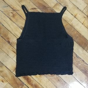 Black stretchy spaghetti strap tank top